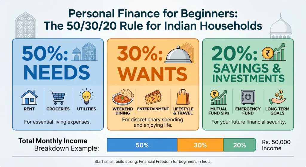 personal finance for beginners 50 30 20 india